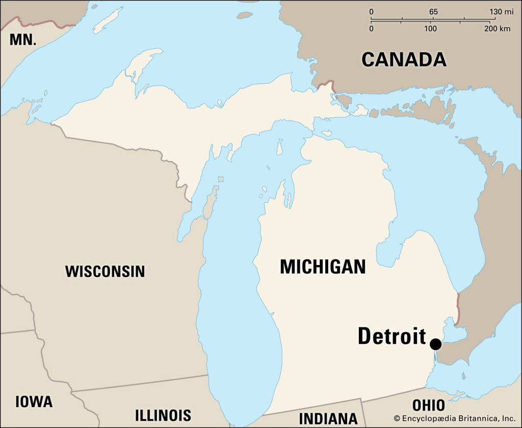 Detroit | Michigan&amp;#039;S Largest City &amp;amp; Us Automotive Hub | Britannica | Detroit On Map Of Usa