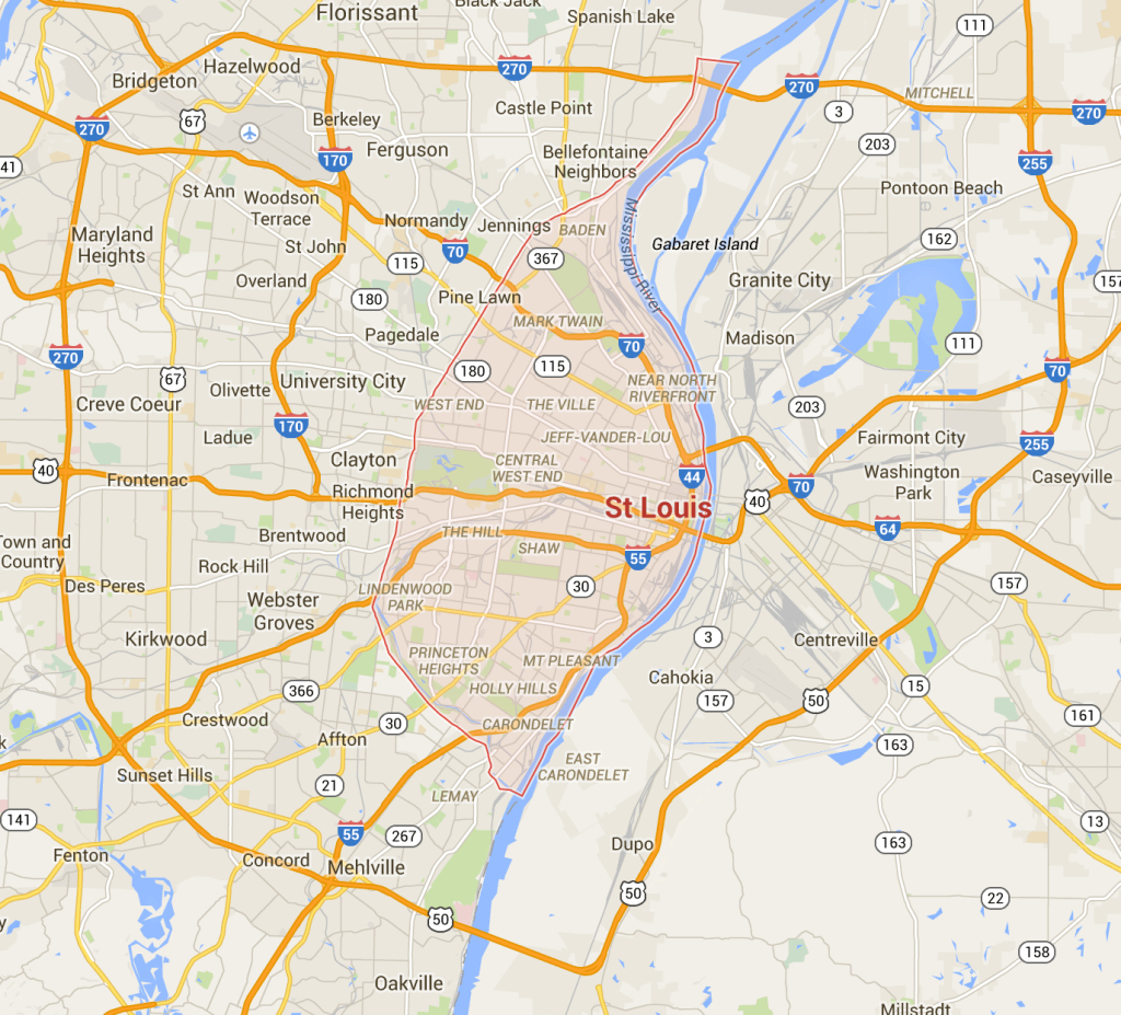 Divided City: How Data-Driven Maps See Ferguson | | Ferguson Missouri Map of USA