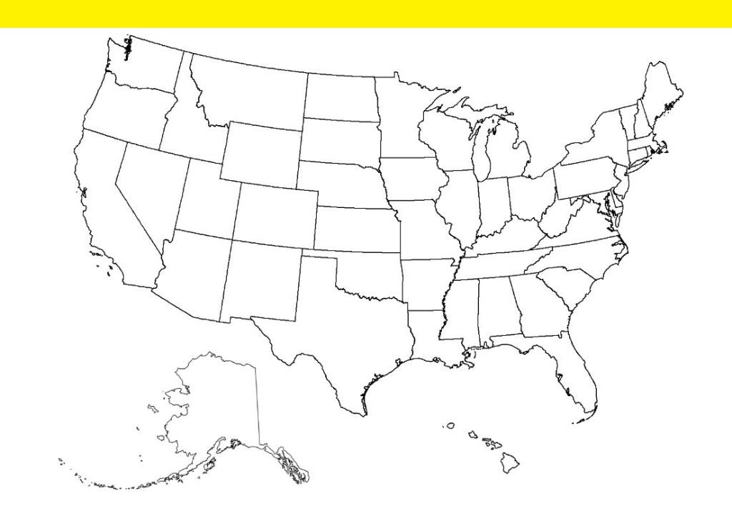 Druckbare Blanko-Karte Der Usa: Perfekt Für Geographieunterricht | Fill in Map of USA