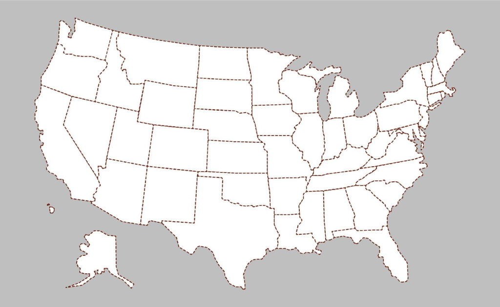 ▷ Map Of United States To Print【Free】High Quality | Coloring Pages Of Usa Map