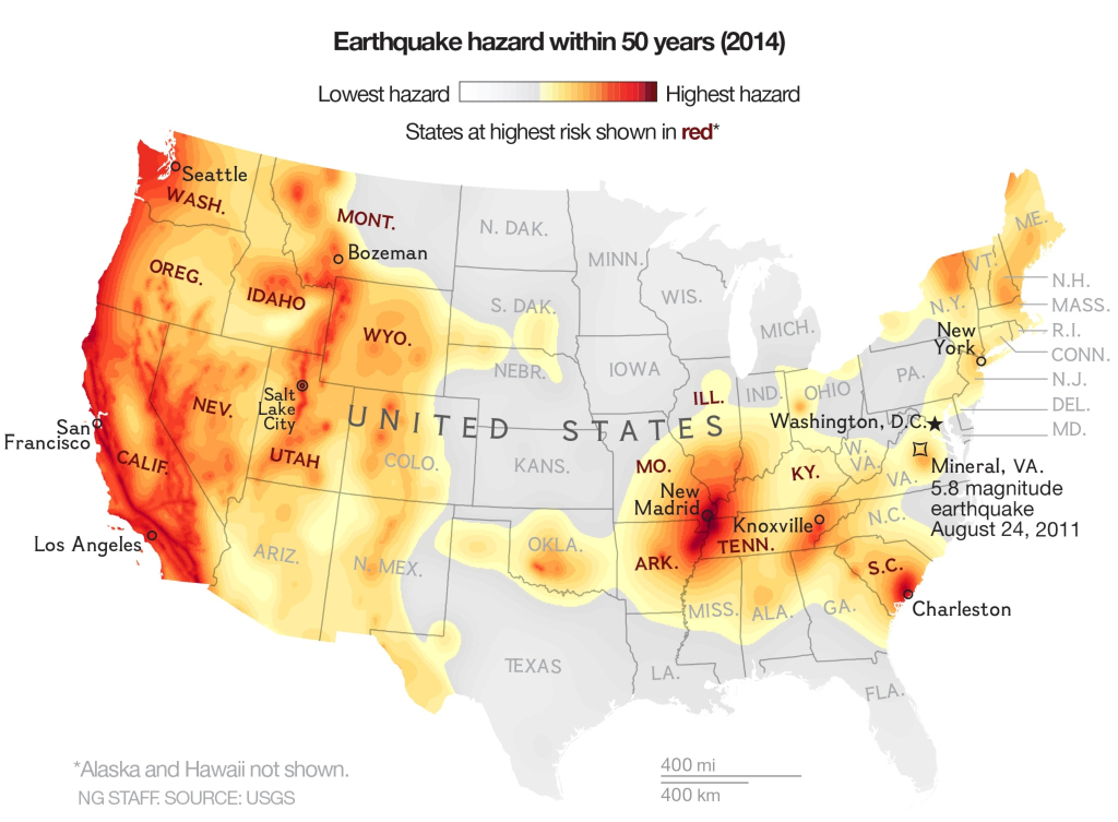 Earthquake Maps Reveal Higher Risks For Much Of U.s. | National | Map Of Fault Lines In Usa