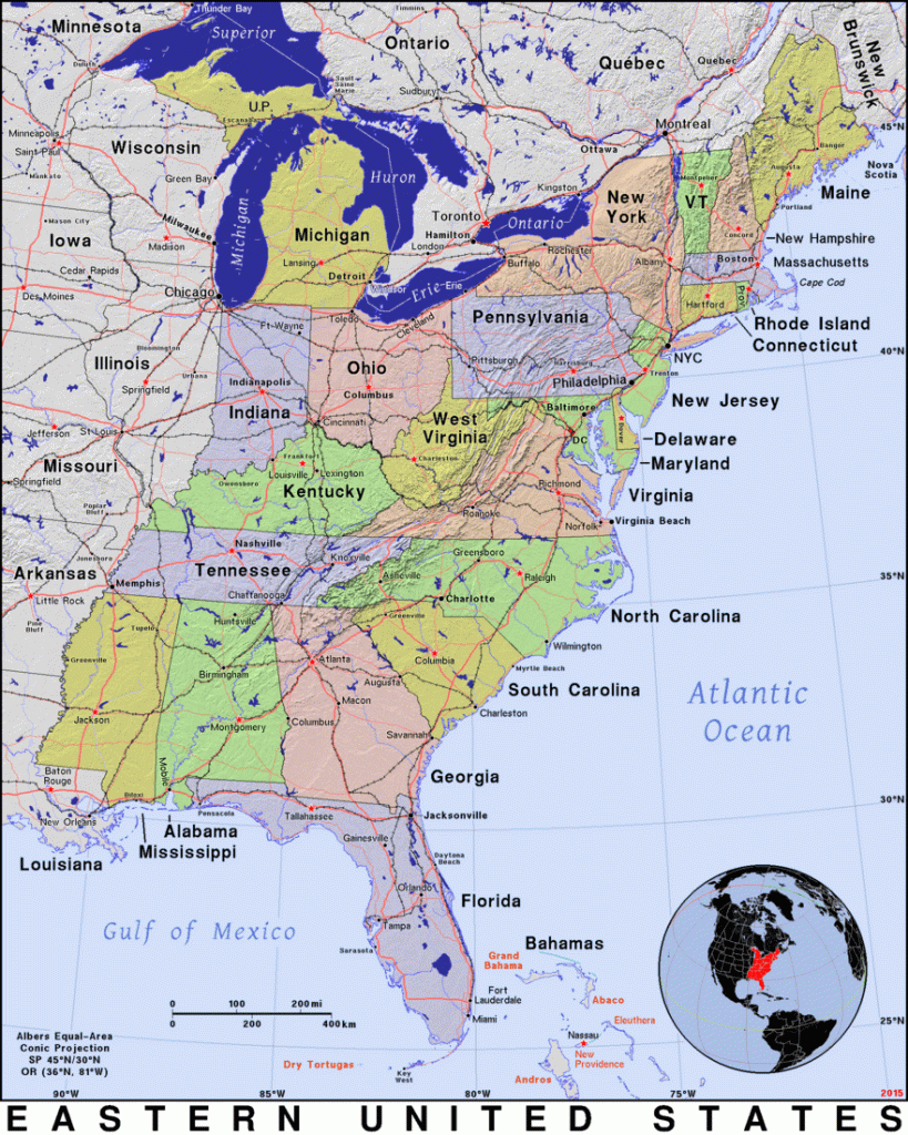 Eastern United States · Public Domain Mapspat, The Free, Open | Printable Map Of Usa Eastern Half