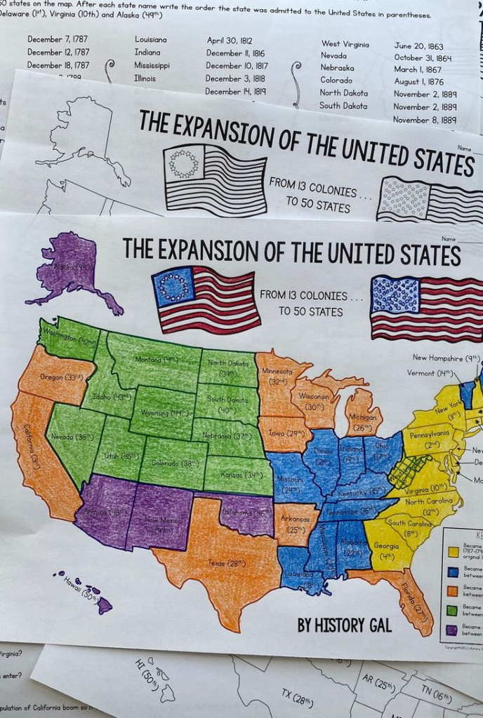 Expansion Of The United States Map Activity | Expansion Of Usa Map Printable