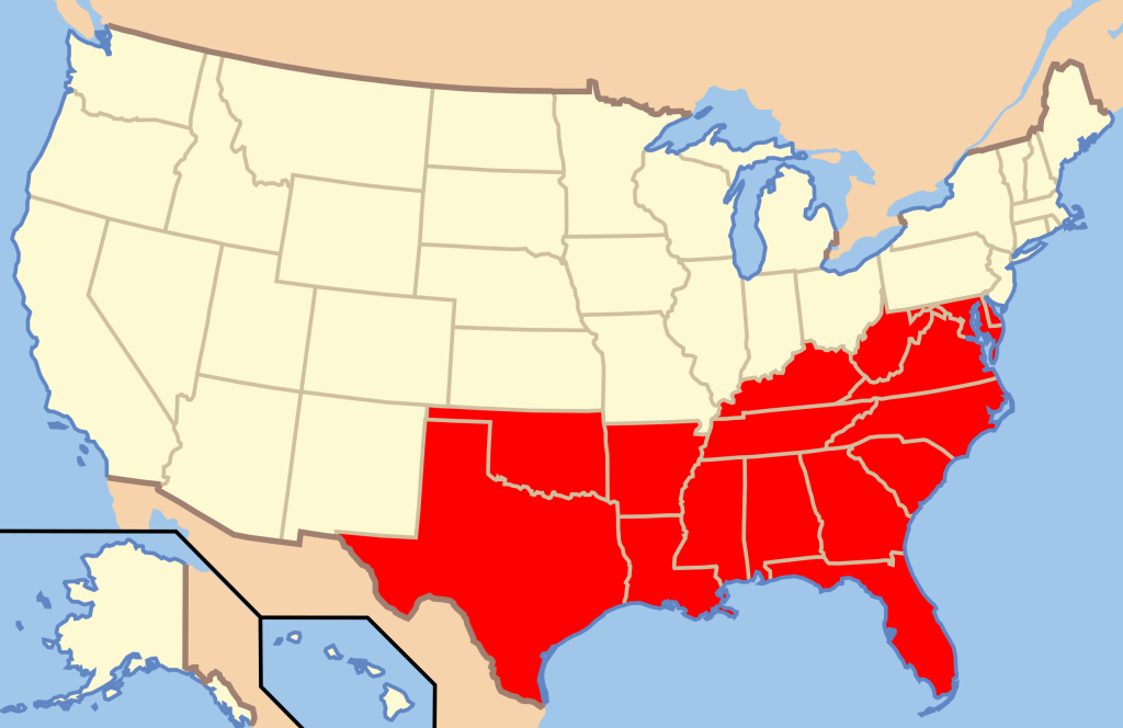 Fasciculus:map Of Usa South.svg - Vicipaedia | Map Of The South Of The Usa