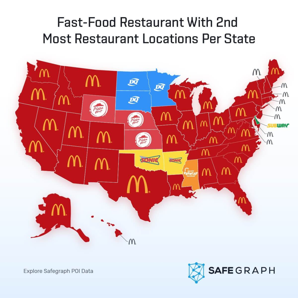 Fast Food Chains With The Most Locations Per State (#2 Most | Map of All Mcdonald in USA