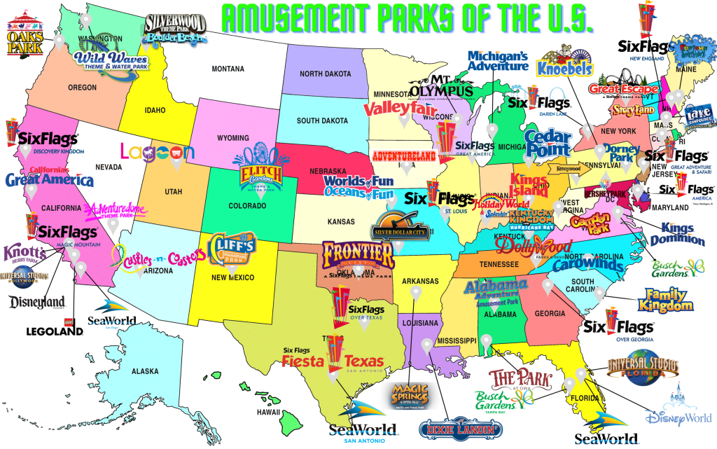 File:amusement Parks Of The Us - Wikimedia Commons | Map of Amusement Parks in USA