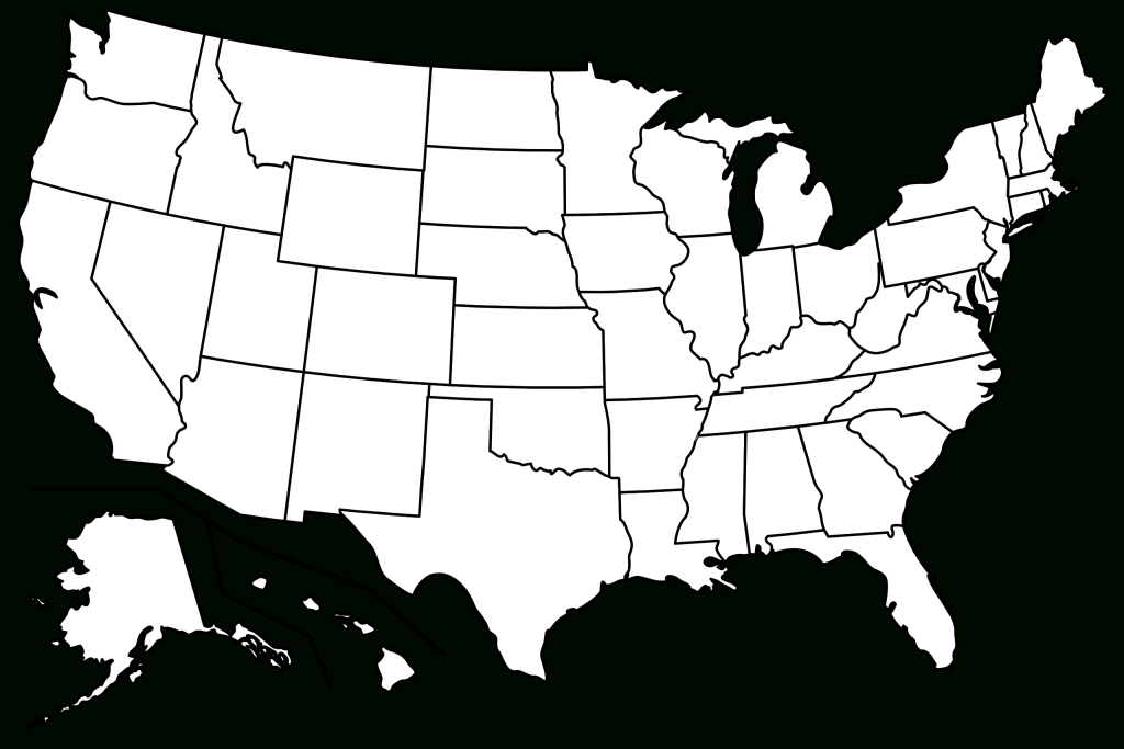 File:blank Us Map Borders.svg - Wikimedia Commons | Map Of Usa With States Blank