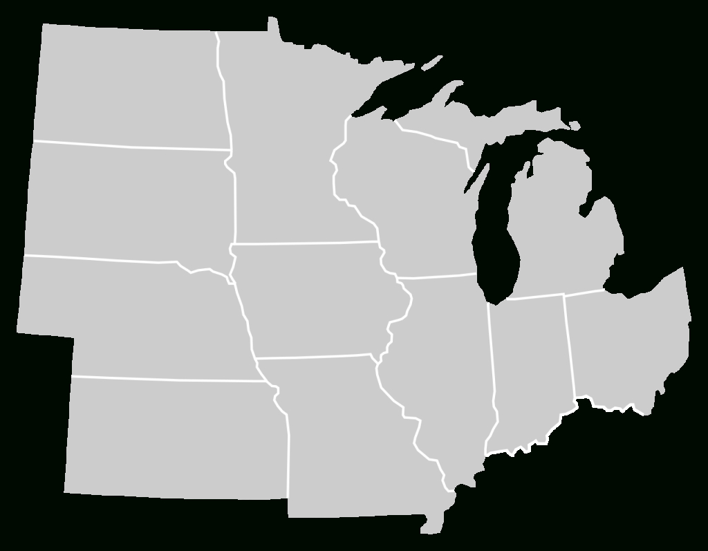 File:blankmap-Usa-Midwest.svg - Wikimedia Commons | Free Printable Outline Map of the Midwest USA
