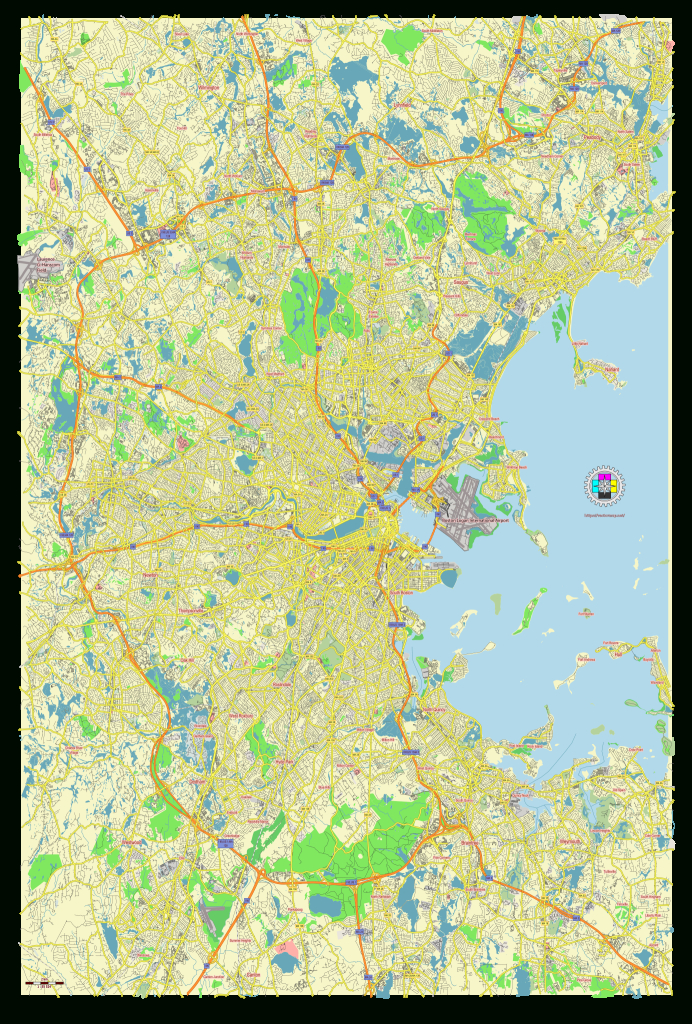 File:boston Massachusetts Us Metro Area Street Road Map.svg | Street Map Of Boston Usa