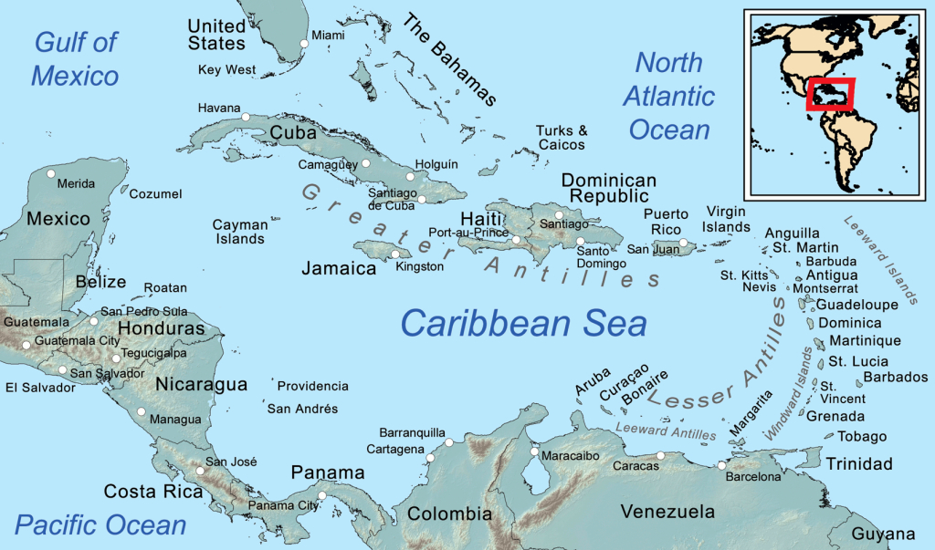 File:caribbean General Map - Wikipedia | Map Of Usa And Caribbean Islands