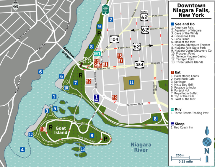 Map of Niagara Falls USA