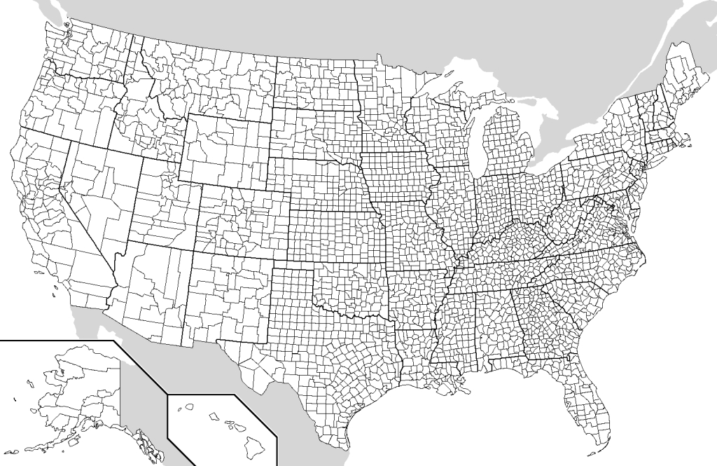 File:map Of Usa With County Outlines (Black &amp;amp; White) | Free Printable Blank Map Of Usa Png