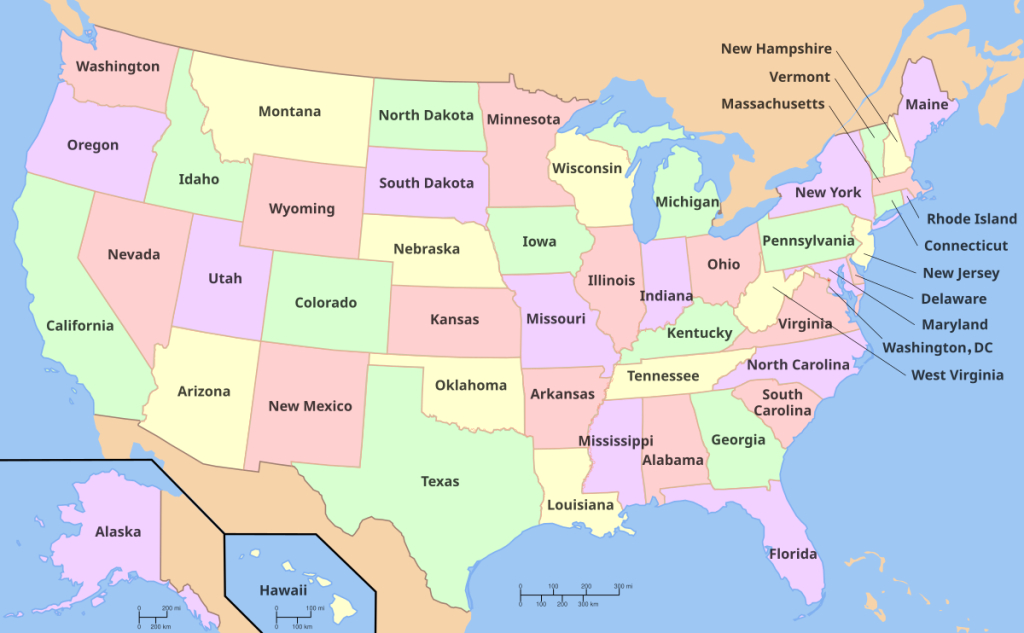 File:map Of Usa With State Names.svg - Wikimedia Commons | Map Of Usa With The States