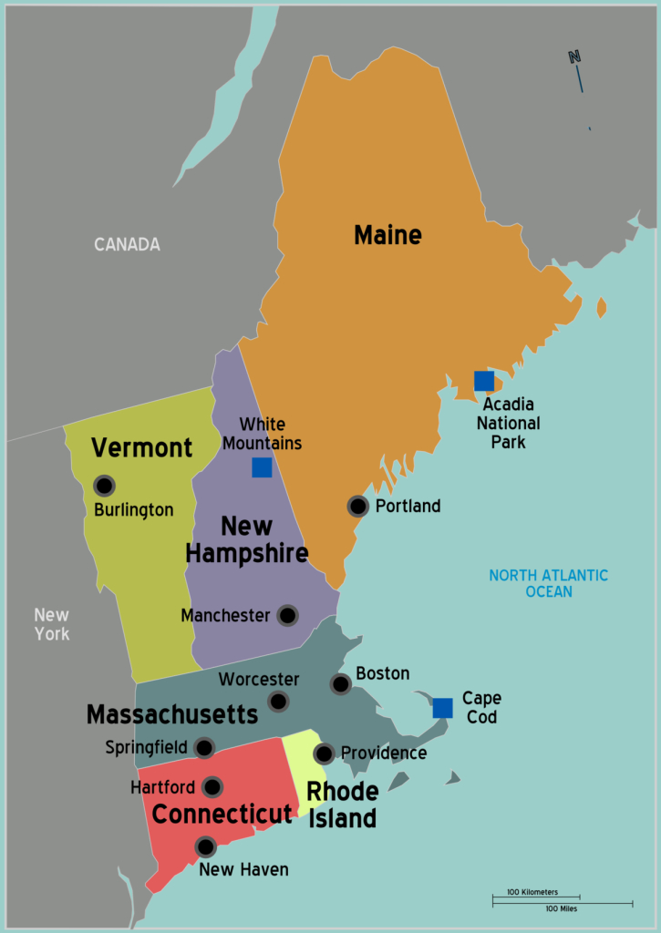 File:map-Usa-New England01 - Wikipedia, Le Encyclopedia Libere | Map of New England States USA