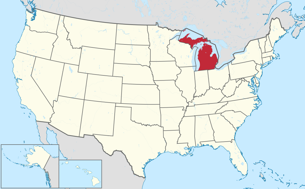File:michigan In United States.svg - Wikimedia Commons | Michigan on Map of USA