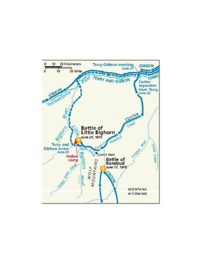 Battle of Little Bighorn Map USA
