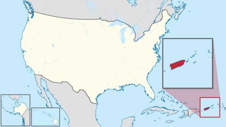 Map of Puerto Rico and USA