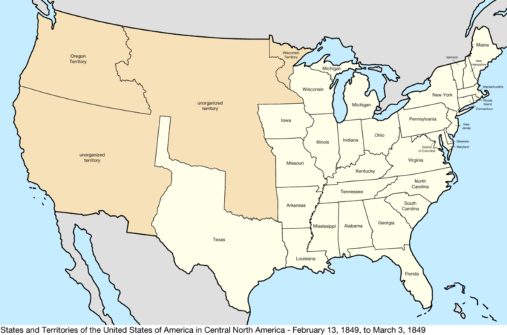 Map of USA in 1849 Map of USA in 1849
