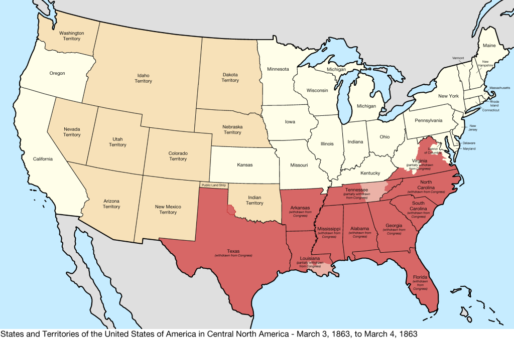 File:united States Central Map 1863-03-03 To 1863-03-04 | Map Of Usa In 1863