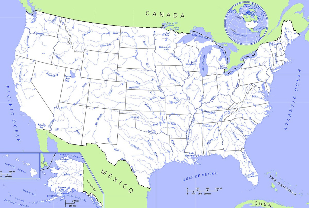 File:us Map - Rivers And Lakes2 - Wikipedia | Map of USA with Lakes