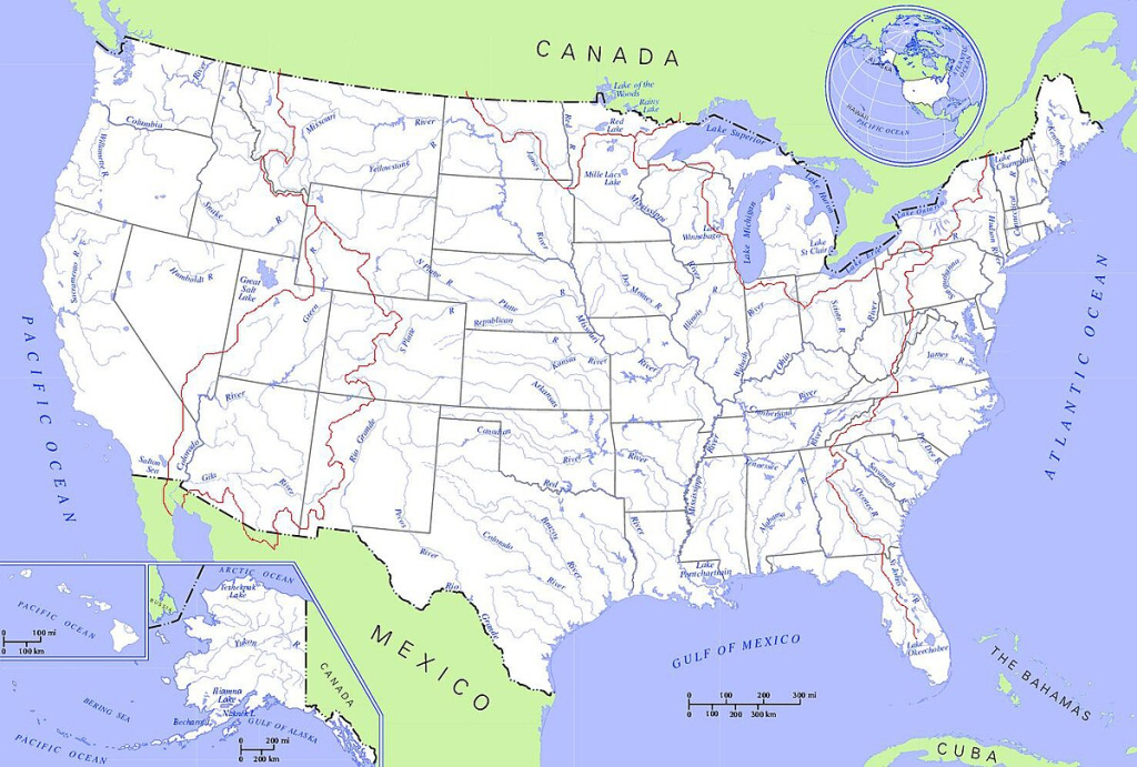 File:us Map - Rivers And Lakes3 - Wikipedia | Map Of Usa Rivers And States