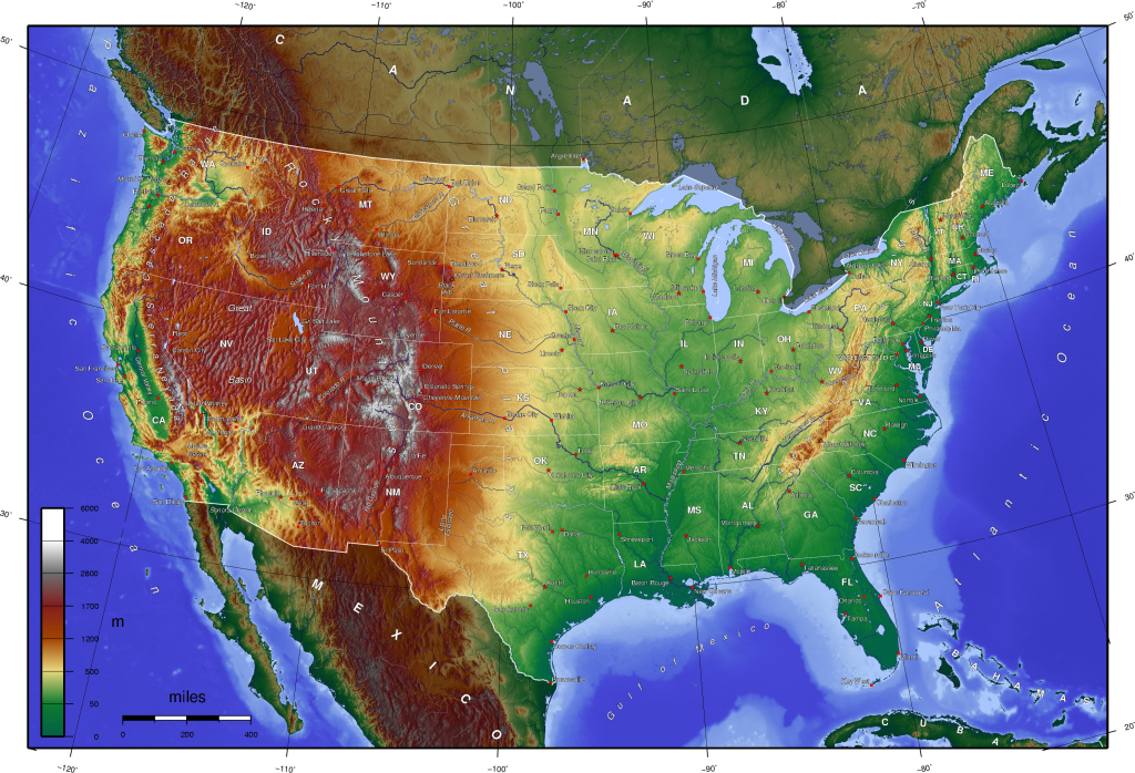 File:usa Topo En - Wikipedia | Elevation Map Of The Usa