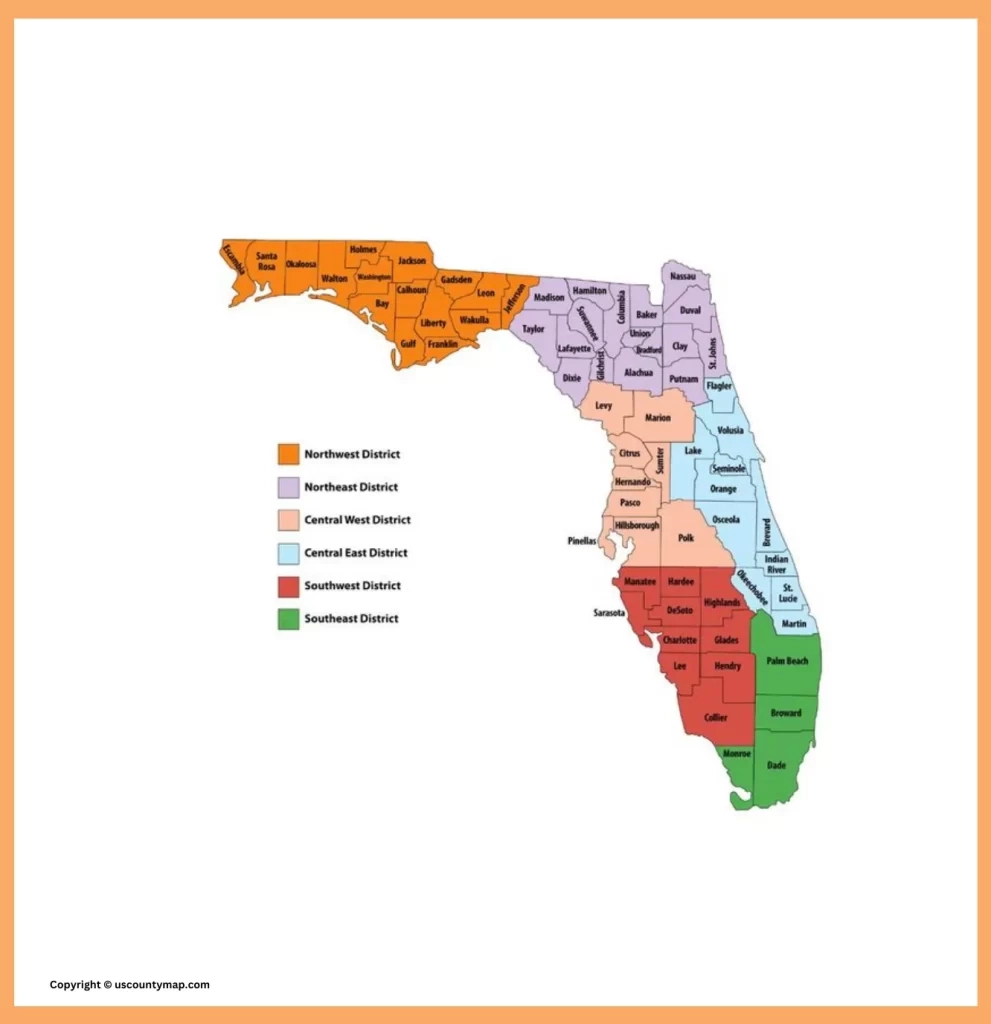 Florida County Map [Map Of Fl Counties And Cities] | Map of Counties in Florida USA