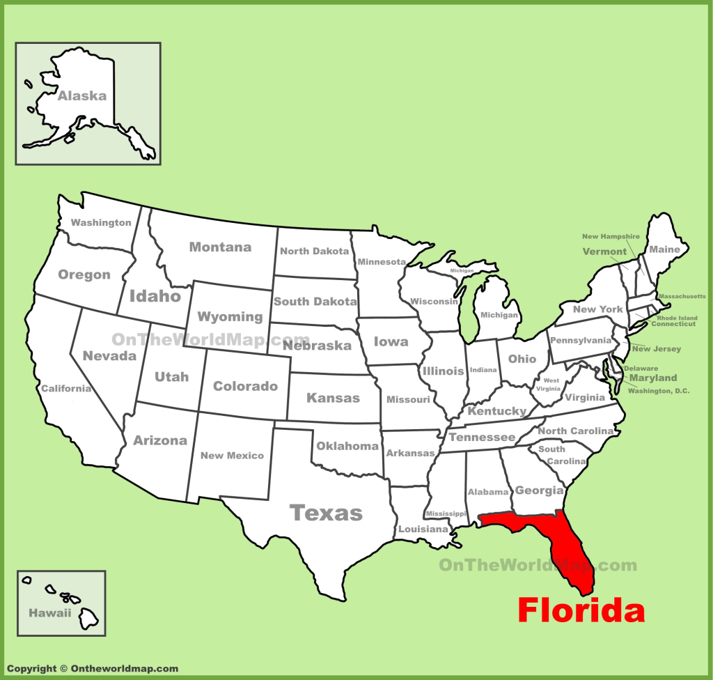 Florida Location On The U.s. Map - Ontheworldmap | Florida On The Map Of Usa