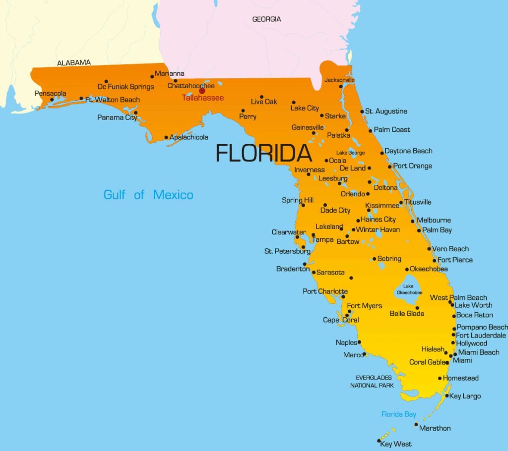 Florida Us Map - Guide Of The World | Florida On The Map Of Usa