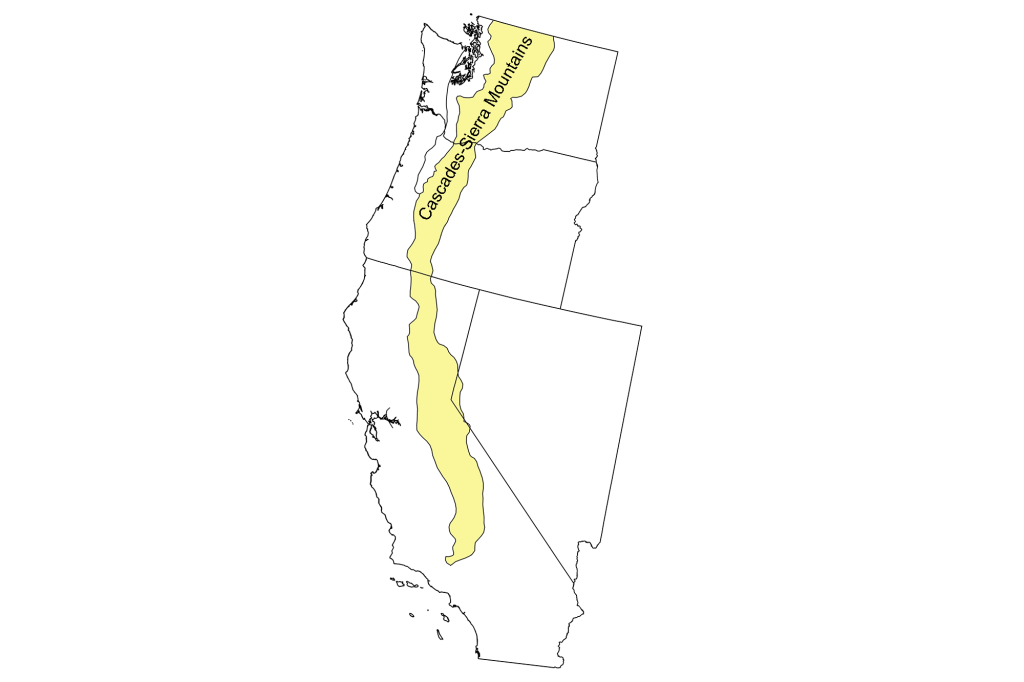 Fossils Of The Cascade-Sierra Mountains — Earth@Home | Cascade Mountains On Map Of Usa