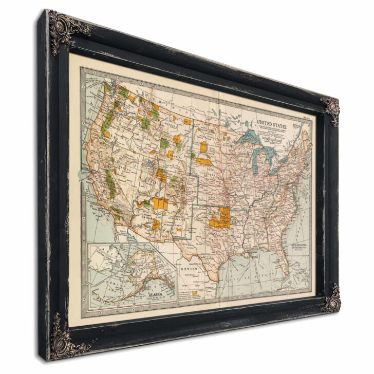 Map of USA Picture Frame