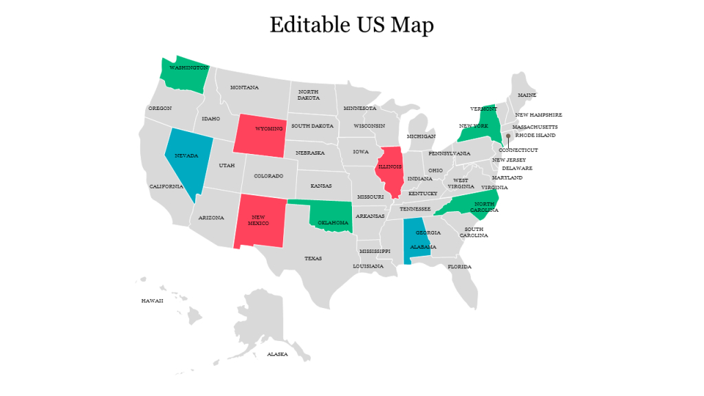 Free Editable Us Map Powerpoint Template &amp;amp; Google Slides | Editable Map of the USA
