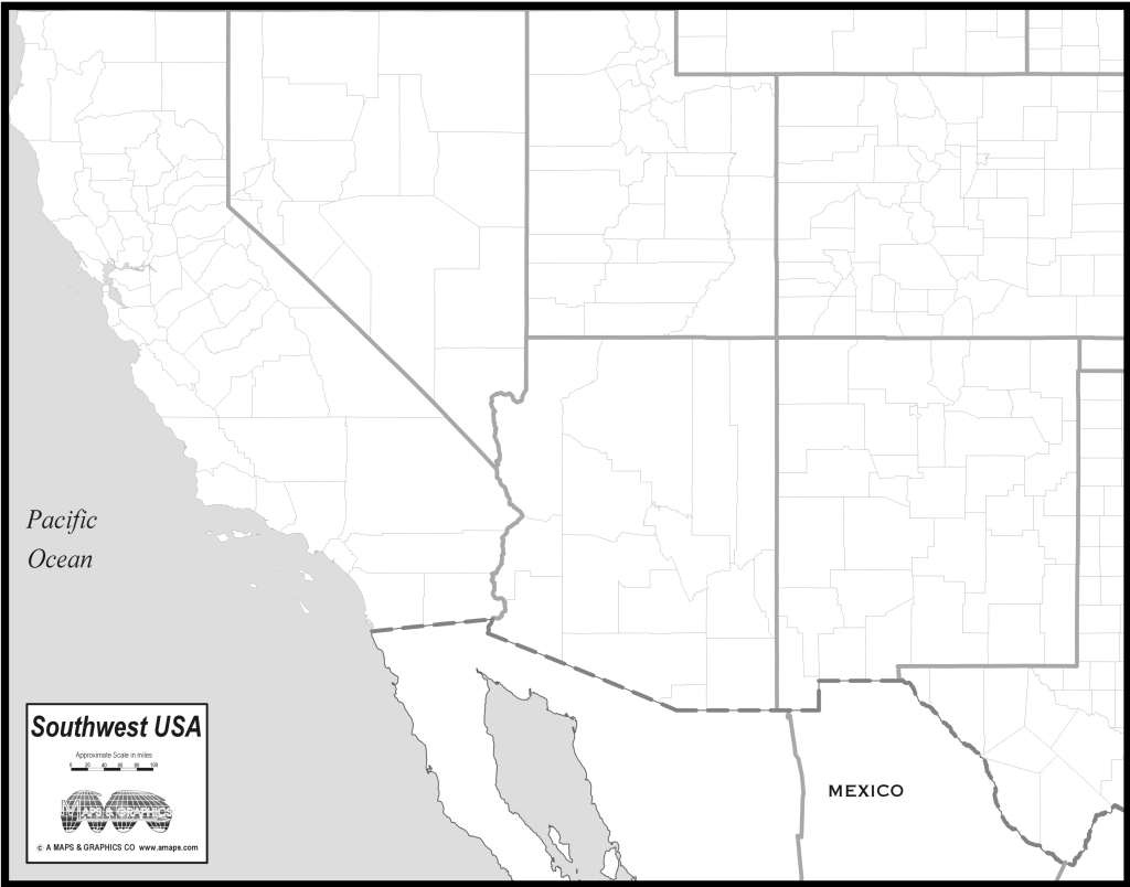 Free Map Of Southwest States | Printable Black And White Map Of Usa Western