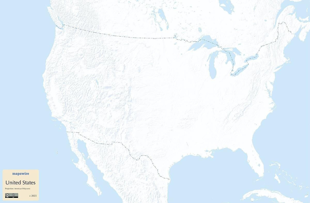 Free Maps Of The United States | Mapswire | Printable Blank Topographic Map Of Usa