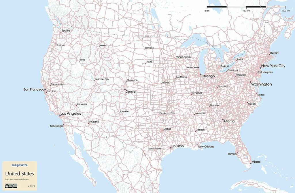 Free Maps Of The United States | Mapswire | Printable Road Map Of Usa And Canada