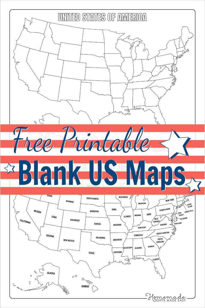 Free Printable Blank Us Map (Pdf Download) | Blank Map of USA Printable Pdf Free