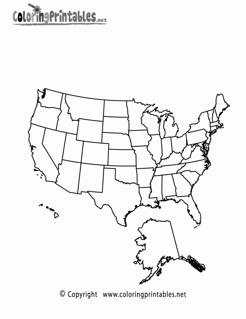 Free Printable Usa Map Coloring Page | Map of USA to Color Printable