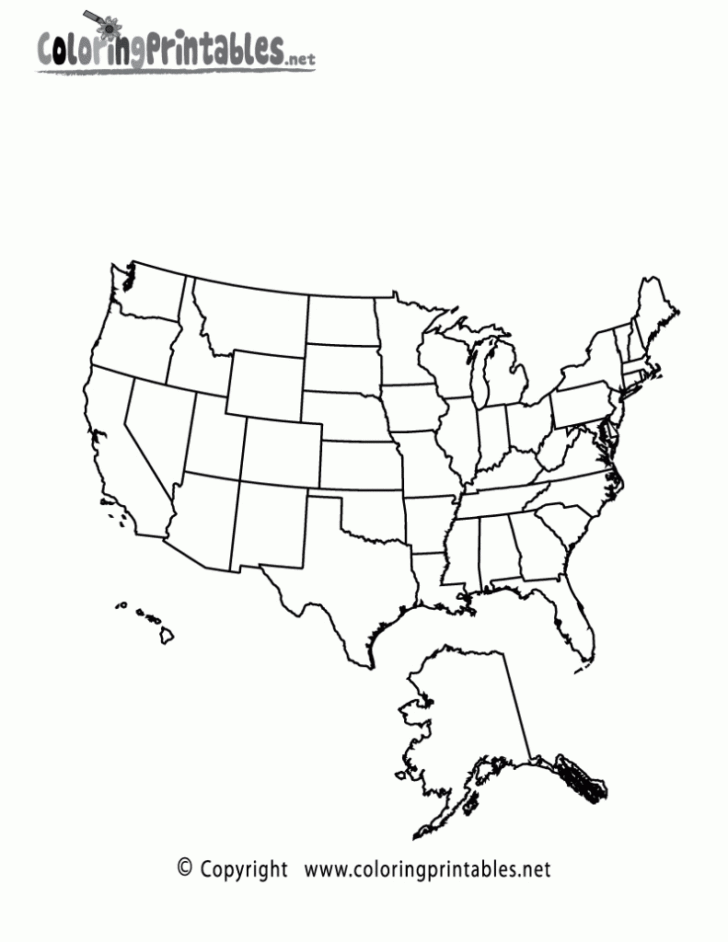 Printable Coloring Map of USA