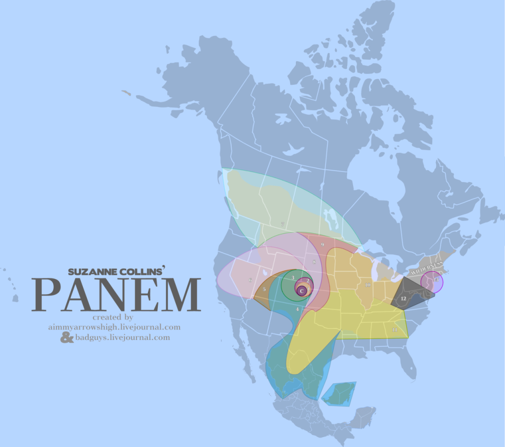 Fuckyeahthehungergames: Map Of Panem By | Map of Panem Over USA
