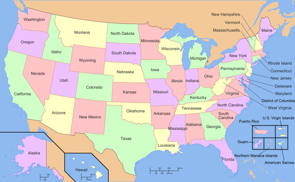 Geography Of The United States - Wikipedia | Maps Of The Usa States