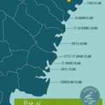 Georgia Coast Map: A Quick Overview Of Popular Beaches   Savannah | Map Of Georgia USA Coastline