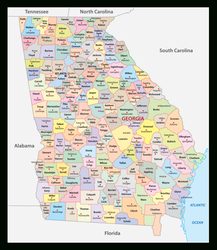 Map of Georgia Counties USA