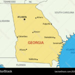 Georgia State Map Lizenzfreies Vektorbild   Vectorstock | Georgia On The Map Of USA