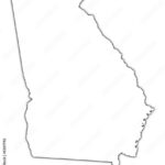 Georgia (Usa) Outline Map With Shadow. Stock Illustration | Adobe | Outline Map Of Georgia USA