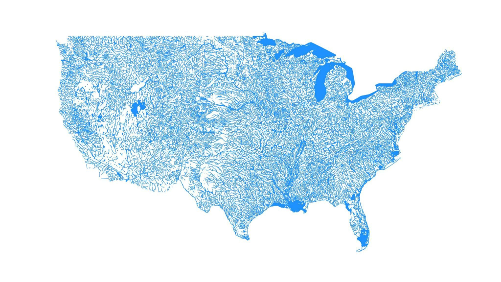 Gorgeous Map Shows The United States As Only Bodies Of Water | Bodies Of Water In Usa Map