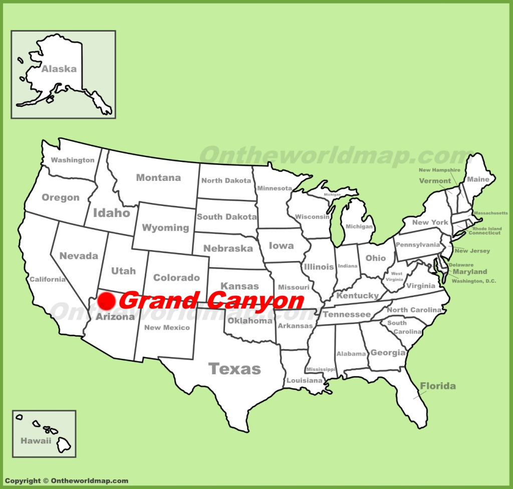 Grand Canyon Location On The U.s. Map - Ontheworldmap | Map of USA Grand Canyon