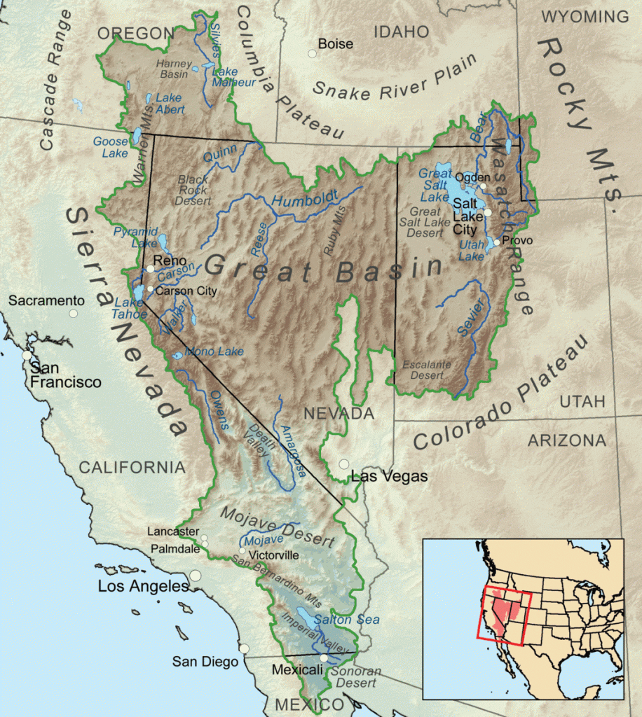 Great Basin - Wikipedia | Great Basin on Map of USA