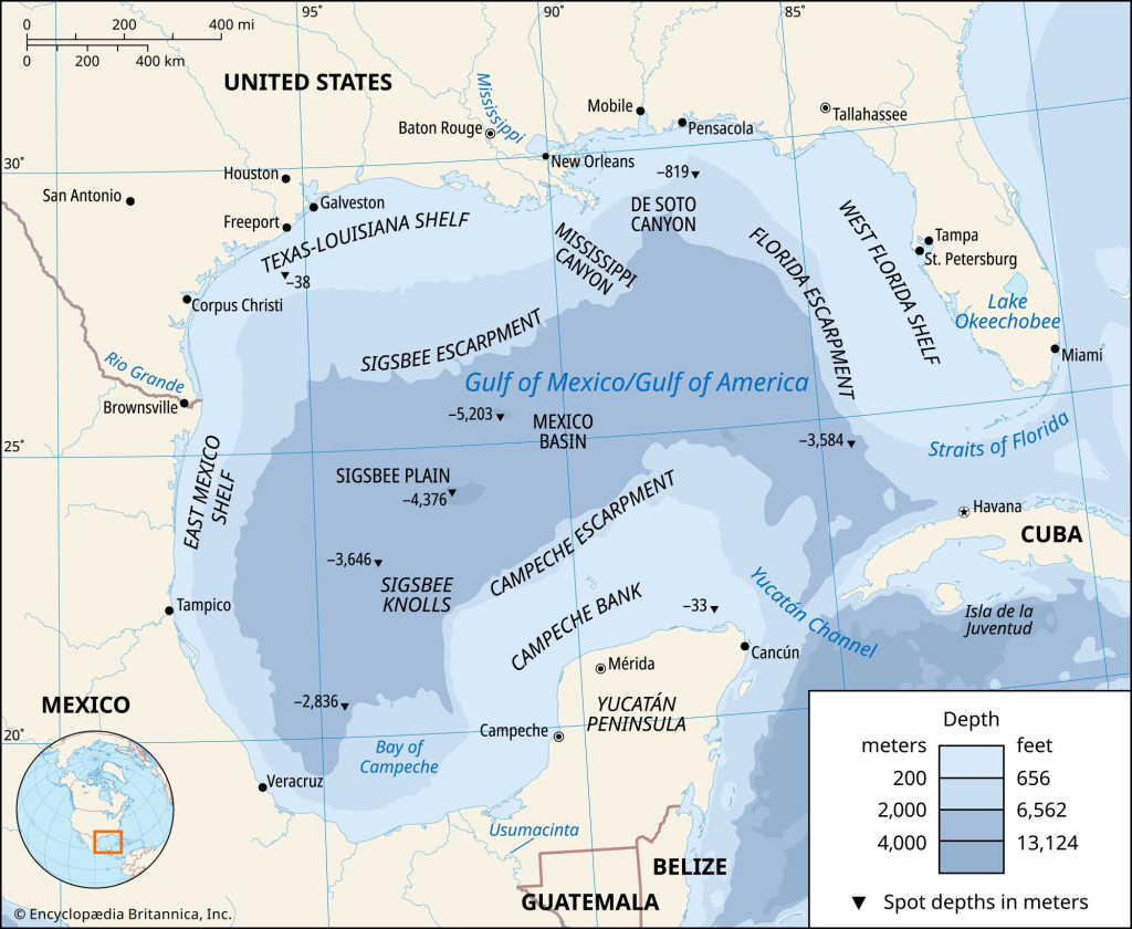 Gulf Of Mexico / Gulf Of America | Map, Name, Origin, Ecosystem | Gulf Of Mexico Map Usa