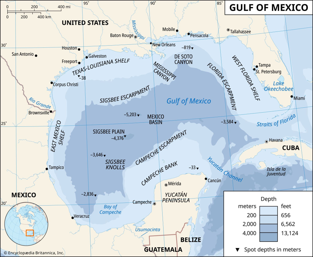 Gulf Of Mexico / Gulf Of America | Map, Name, Origin, Ecosystem | Gulf Of Mexico Usa Map