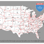 Handgezeichnete Us Interstate Landkarte | Digitaler, Druckbarer | Interstate Freeway Map Of Usa